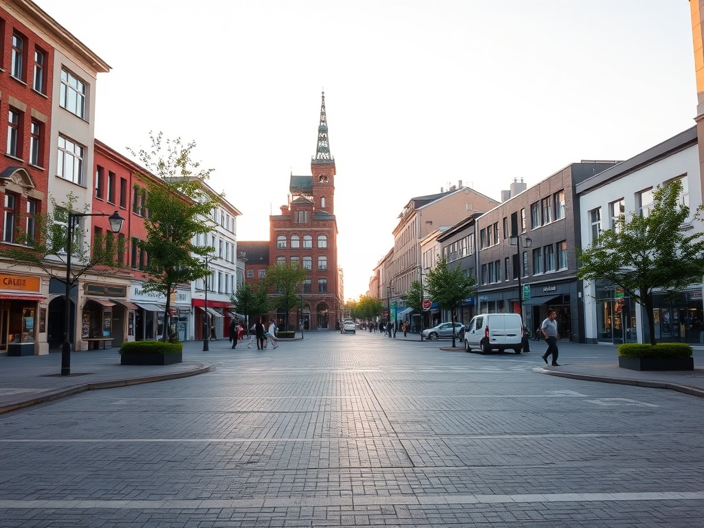 Mapa pokazująca rozmieszczenie infrastruktury w Gliwicach, z zaznaczonymi kluczowymi usługami