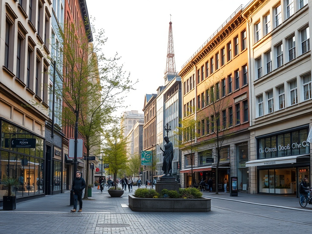 Grafika przedstawiająca połączenie nowoczesnego centrum danych z artystycznymi neonami w Gliwicach, symbolizująca inwestycje miasta w tożsamość i bezpieczeństwo.