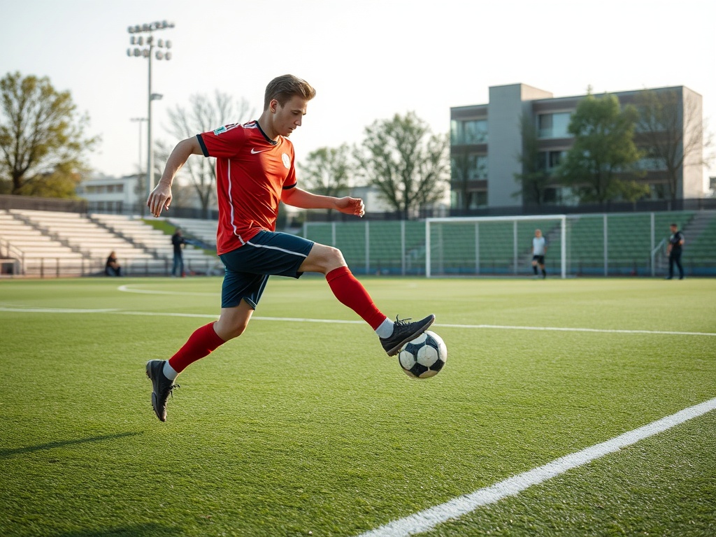 Ilustracja przedstawiająca elementy Ninja Parku i boisko do futsalu z zawodnikami Piasta Gliwice